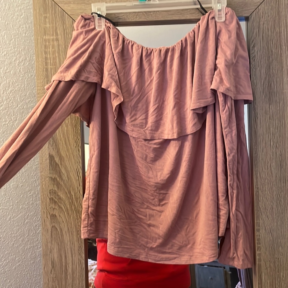 Mauve color off the shoulder top